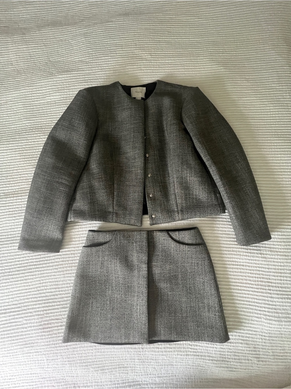 H&M Edition Gray Tweed Two-Piece Skirt Suit Size 6